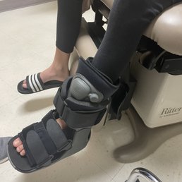 Boot due to broken foot plate Underneath that is a pretty gnarly chunk that needed sutures. Boot due to broken foot plate Underneath that is a pretty gnarly chunk that needed sutures.