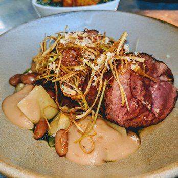 Spoon and Stable - Roasted Lamb Leg - Hay-smoked lamb, cranberry beans, turnips, horseradish, pancetta, verjus - New American Near Me - Minneapolis, Minnesota