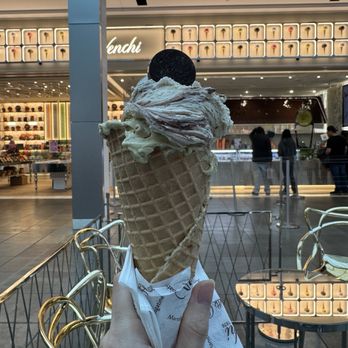 Venchi - Regular in a waffle cone - upcharge (cremino and pistachio) - Gelato Near Me - Santa Clara, California