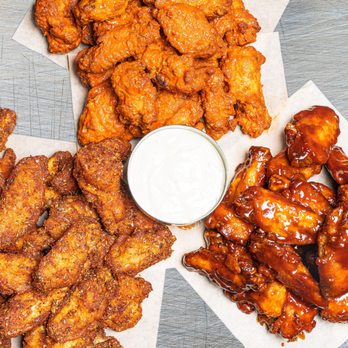 Wing Squad - chicken wings and dipping sauce - Food Delivery Services Near Me