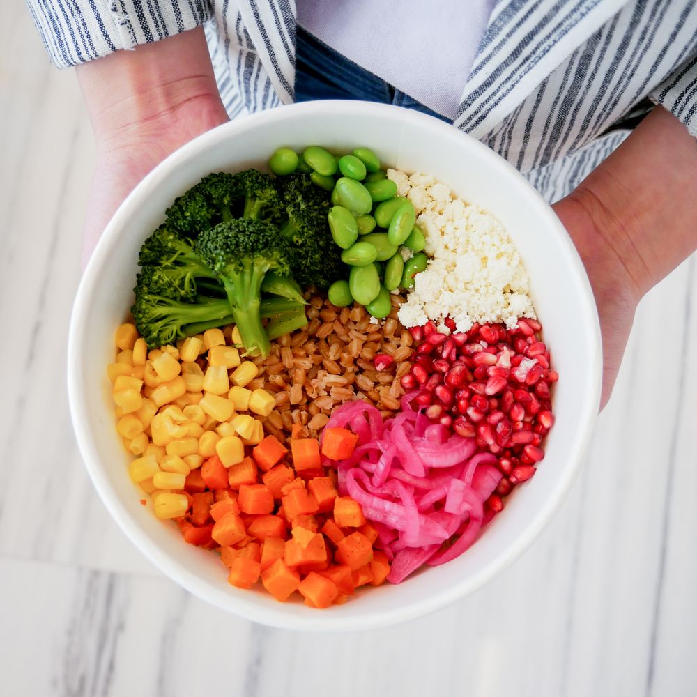 Farro - Customized bowl to be rainbow! - Vegan Near Me - Houston, Texas