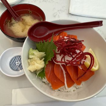 Nemo Sushi Bar - Wild salmon don with miso soup~ - Sushi Bars Near Me - Burnaby, British Columbia Nemo Sushi Bar - Wild salmon don with miso soup~ - Sushi Bars Near Me - Burnaby, British Columbia