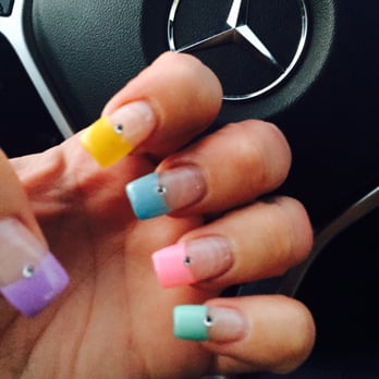 Classic Nails - My Easter nails done by Ty, love the multi colored cuteness! - Nail Salons Near Me - Anaheim, California
