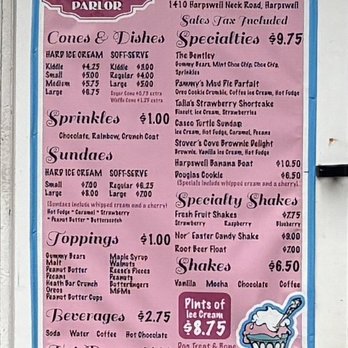 Pammy's ice cream PARLOR - Menu (as of Aug 2025) - Ice Cream & Frozen Yogurt Near Me - Harpswell, Maine Pammy's ice cream PARLOR - Menu (as of Aug 2025) - Ice Cream & Frozen Yogurt Near Me - Harpswell, Maine