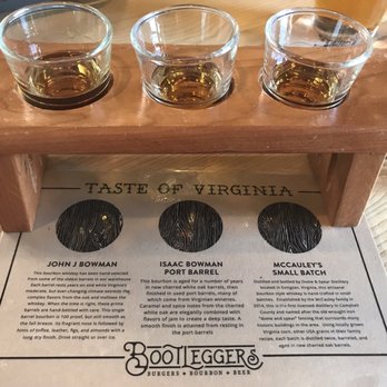 Bootleggers - Whiskey flight - Burgers Near Me - Lynchburg, Virginia