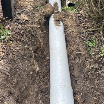 Waterworks Drainage & Hardscaping - replaced extension - you old pipe on right - team added new pipe without disturbing roots tied to old pipe! - Landscaping Near Me - Manassas, Virginia Waterworks Drainage & Hardscaping - replaced extension - you old pipe on right - team added new pipe without disturbing roots tied to old pipe! - Landscaping Near Me - Manassas, Virginia