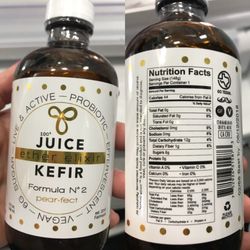 Super U Wellness - Pear flavor juice kefir with nutrition label. Great taste, love this!