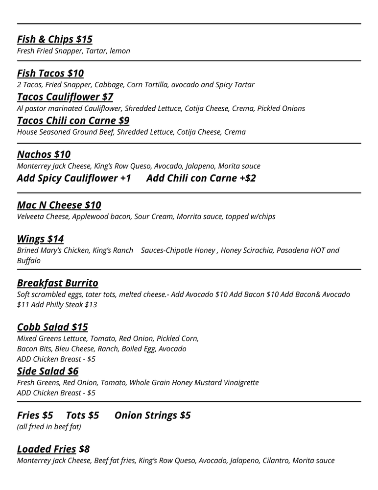 Kings Row Gastropub