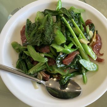 Kevin's Kitchen - Lup cheong with chinese broccoli - Hong Kong Style Cafe Near Me - Honolulu, Hawaii