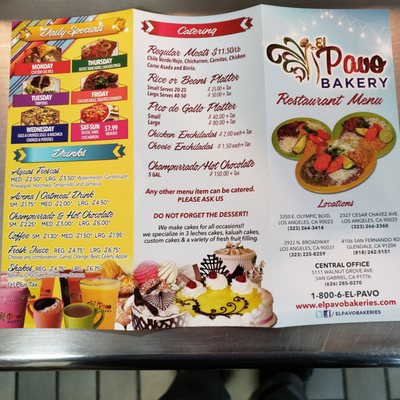 Menu photo 4 El Pavo Bakery & Restaurant San Gabriel, CA