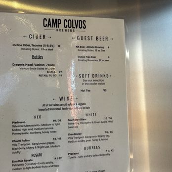 Camp Colvos Brewing - Menu - Breweries Near Me - Vashon, Washington Camp Colvos Brewing - Menu - Breweries Near Me - Vashon, Washington