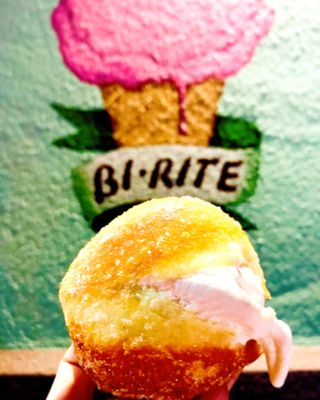 Photo of Bi-Rite Creamery - San Francisco, CA, US. Brioche donut filled with vanilla soft serve