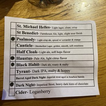 Benedictine Brewery - Flight option - Breweries Near Me - Mt Angel, Oregon
