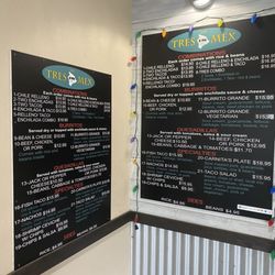 Los Tres Mex - Menu as of July 2024