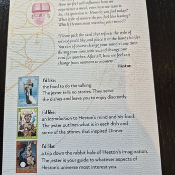 Dinner by Heston Blumenthal - Can choose how much information to get - British Near Me - London, XGL