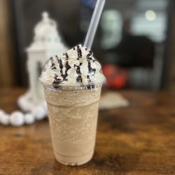 Cup of Joy Coffee Shop - Peppermint dark chocolate blended latte