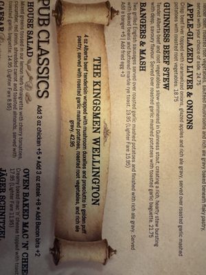Menu photo 1 Kingsmen Ale House Lethbridge, AB Menu photo 1 Kingsmen Ale House Lethbridge, AB