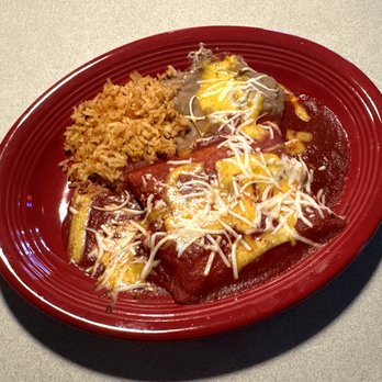 Torreador Mexican Restaurant - L1 Lunch - Two Chicken Enchiladas, Rice & Beans - Mexican Near Me - Overland Park, Kansas Torreador Mexican Restaurant - L1 Lunch - Two Chicken Enchiladas, Rice & Beans - Mexican Near Me - Overland Park, Kansas