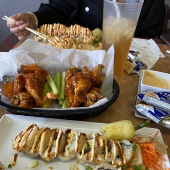 Vicky’s Sushi - Buffalo and mango Habanero wings :p - Sushi Bars Near Me - Colton, California