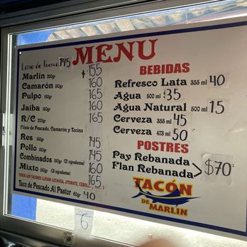 Tacón de Marlin - Menu - Mexican Near Me - Puerto Vallarta, JAL Tacón de Marlin - Menu - Mexican Near Me - Puerto Vallarta, JAL