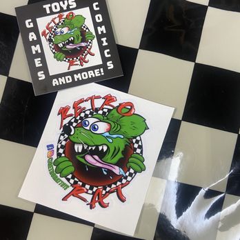 Retro Rat - Have to love a good sticker and business card - Toy Stores Near Me - Largo, Florida
