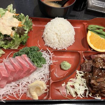 Wasabi Bistro - Dinner Bento Box w/ Hamachi Sashimi and Beef Teriyaki ~ $24.95 - Japanese Near Me - Livermore, California