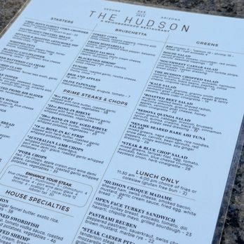 The Hudson - Partial menu photo - Cocktail Bars Near Me - Sedona, Arizona