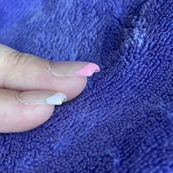 Diamond Nail Spa - Edge tip of mail missing paint and the side edge of the French paint doesn't go all the way down - Waxing Near Me - Modesto, California Diamond Nail Spa - Edge tip of mail missing paint and the side edge of the French paint doesn't go all the way down - Waxing Near Me - Modesto, California