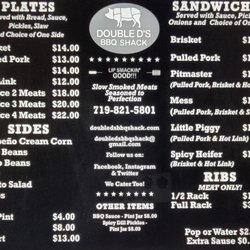 Double D's BBQ Shack - Menu