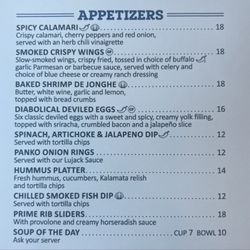 Lujacks All American Grill - Appetizer Menu