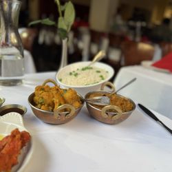 North India Restaurant - Chicken Pakora, Aloo Gobi, and Eggplant
