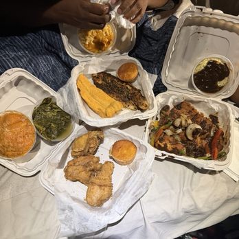 Mama J's Kitchen - Pork chops chicken catfish with greens Mac & cheese yams and rice and gravy - Soul Food Near Me - Richmond, Virginia Mama J's Kitchen - Pork chops chicken catfish with greens Mac & cheese yams and rice and gravy - Soul Food Near Me - Richmond, Virginia