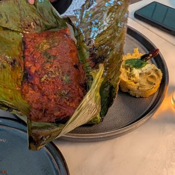 ANANTARA Restaurant - Fish Pollichathu - unwrapped - Indian Near Me - Fremont, California