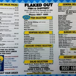 Flaked Out Fish & Chippery - Menu