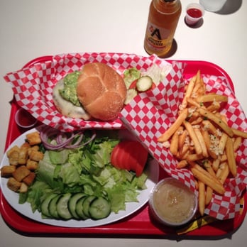 Rockit Char Grill - House Salad with Italian Vinagrette, SF Burger & Garlic Fries! - Burgers Near Me - Hayward, California Rockit Char Grill - House Salad with Italian Vinagrette, SF Burger & Garlic Fries! - Burgers Near Me - Hayward, California