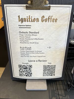 Menu photo 1 Ignition Coffee Honolulu, HI