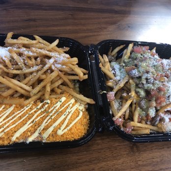 Zero Degrees - Combo: garlic fries with jalapeño cheddar elote & carne asada fries - Bubble Tea Near Me - Summerlin, Nevada Zero Degrees - Combo: garlic fries with jalapeño cheddar elote & carne asada fries - Bubble Tea Near Me - Summerlin, Nevada