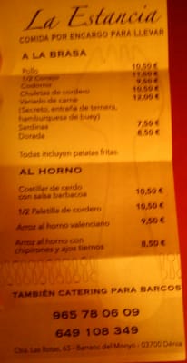 Menu photo 2 La Estancia Dénia, A