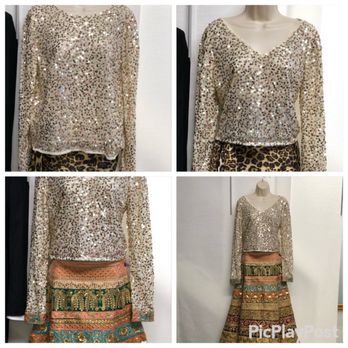 Lois Alteration & Design - I altered the top by creating v-neckline, resizing length & width, & attaching skirt fabric onto sleeves. The result: a stunning sari set! - Sewing & Alterations Near Me - Pleasanton, California Lois Alteration & Design - I altered the top by creating v-neckline, resizing length & width, & attaching skirt fabric onto sleeves. The result: a stunning sari set! - Sewing & Alterations Near Me - Pleasanton, California