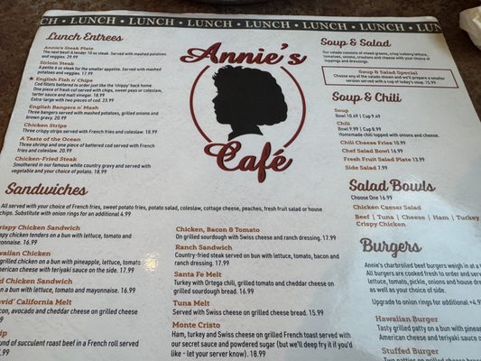 Menu photo 1 Annie's Cafe - Temecula Temecula, CA