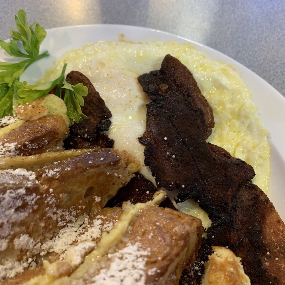 Joes Cafe - French toast combo with extra crispy bacon and over easy eggs - Breakfast & Brunch Near Me - Orem, Utah Joes Cafe - French toast combo with extra crispy bacon and over easy eggs - Breakfast & Brunch Near Me - Orem, Utah