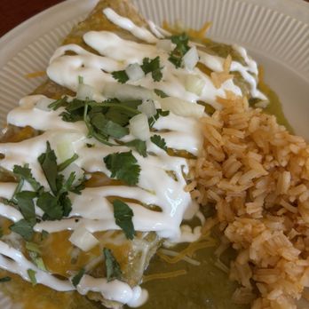 Chile Tacos And Beer - Enchiladas verdes with rice - Mexican Near Me - San Marcos, California Chile Tacos And Beer - Enchiladas verdes with rice - Mexican Near Me - San Marcos, California