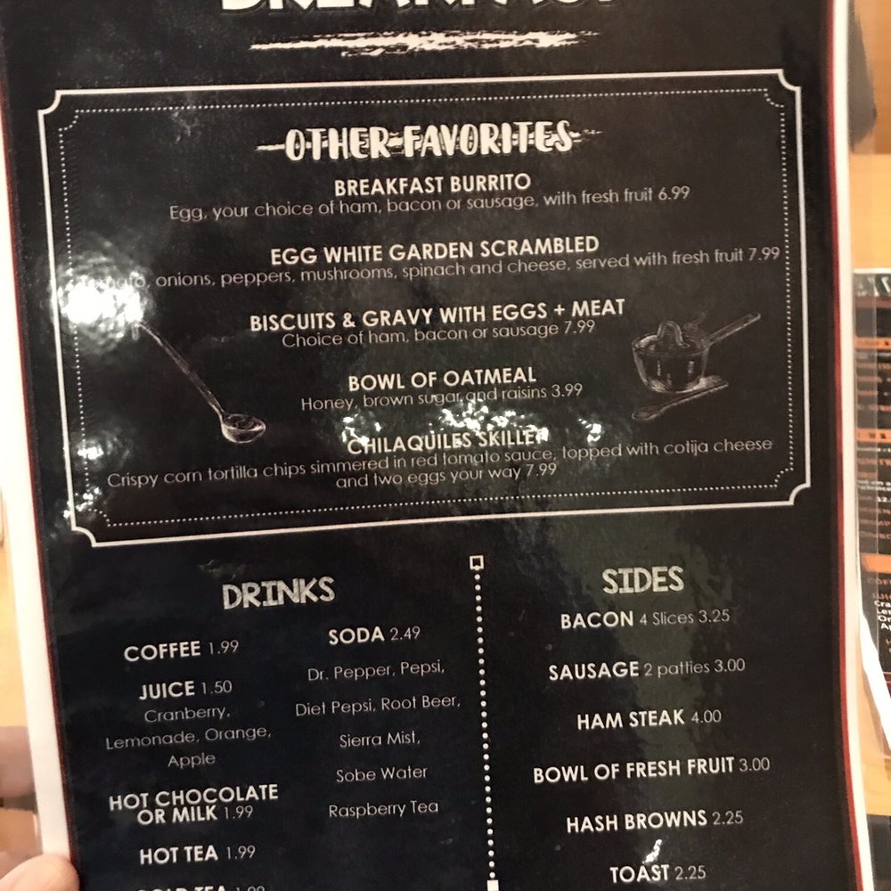 Cactus Cafe - Breakfast Menu as of 12/28/18 - Cafes Near Me - Yuma, Arizona
