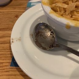 The disgusting spoon that was bought to me with my soup