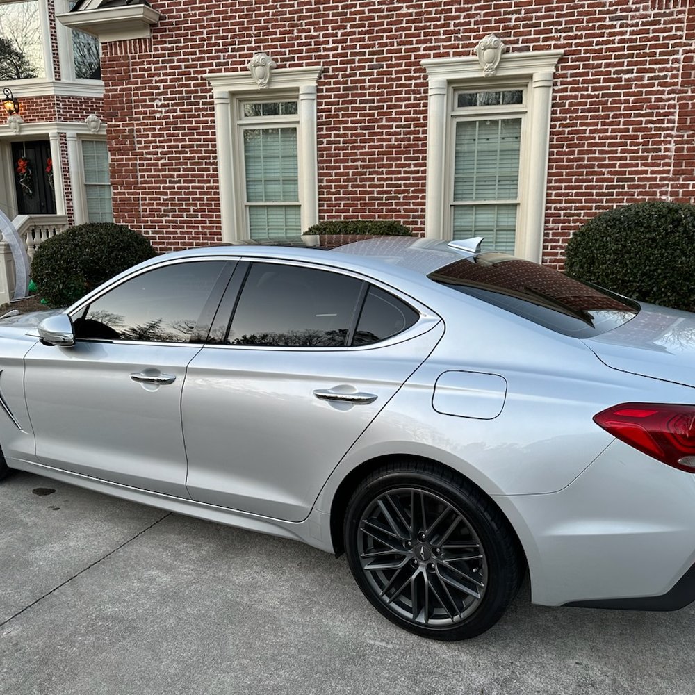 Tint Club - 2019 Genesis G70 with Tint Club's 15% Carbon tint. - Car Window Tinting Near Me - Duluth, Georgia Tint Club - 2019 Genesis G70 with Tint Club's 15% Carbon tint. - Car Window Tinting Near Me - Duluth, Georgia