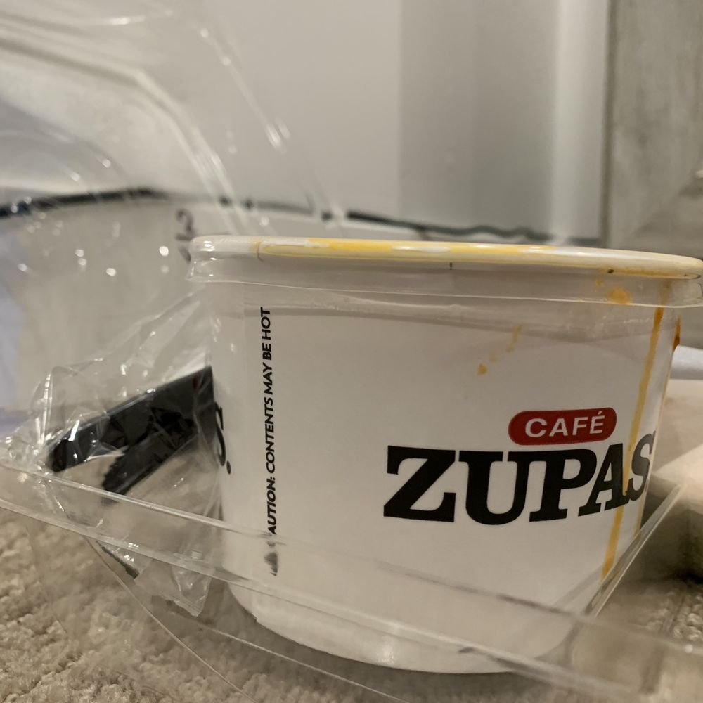 Café Zupas - Not fully secured soup bowl - Sandwiches Near Me - Riverton, Utah Café Zupas - Not fully secured soup bowl - Sandwiches Near Me - Riverton, Utah