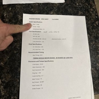 Phoenix Muscle Car - Spec sheet from Phoenix Engine - Auto Repair Near Me - Phoenix, Arizona Phoenix Muscle Car - Spec sheet from Phoenix Engine - Auto Repair Near Me - Phoenix, Arizona