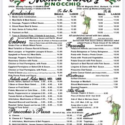 The menu