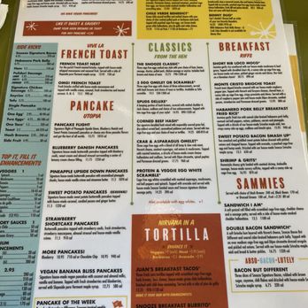 Snooze, an A.M. Eatery - Menu - Breakfast & Brunch Near Me - Westminster, Colorado Snooze, an A.M. Eatery - Menu - Breakfast & Brunch Near Me - Westminster, Colorado