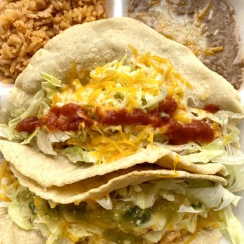 Taco Kitchen - two tacos and rice on a tray - Tacos Near Me - Charleston, South Carolina